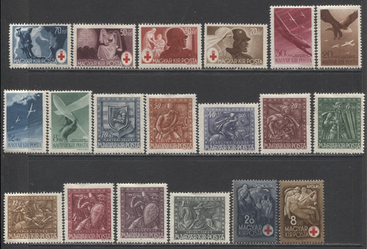 Lot 66 Hungary SC#B145/B174 1942-1944 Semi Postals, A VFOG Range Of Singles, 2017 Scott Cat. $11.45 USD, Click on Listing to See ALL Pictures