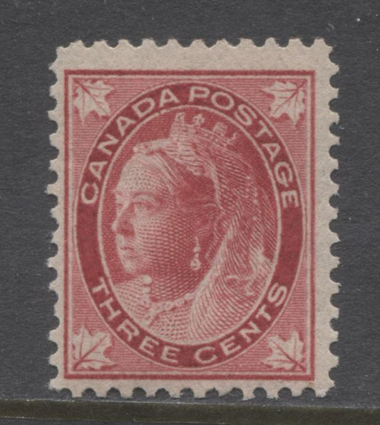 Lot 66 Canada #69 3c Bright Red (Carmine) Queen Victoria, 1897-1898 Maple Leaf Issue, A Fine NH Single On Vertical Wove Paper
