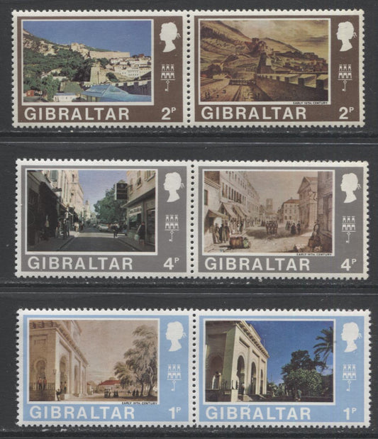 Lot 67 Gibraltar SC#244c/254c 1971 Decimal Currency Definitive Issue, A F/VFOG Range Of Pairs, 2017 Scott Cat. $14.5 USD, Click on Listing to See ALL Pictures