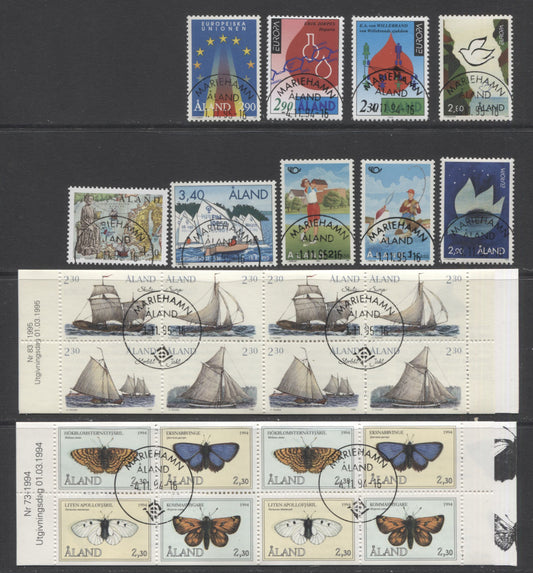Lot 67 Aland SC#81a/119 1994-1995 Commemoratives, A VF CTO Used Range Of Singles & 2 Complete Booklets, 2017 Scott Cat. $36.55 USD, Click on Listing to See ALL Pictures