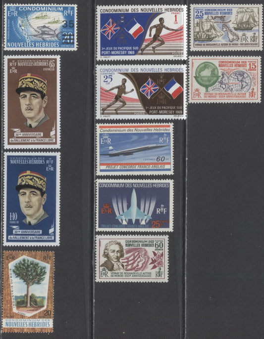 Lot 67 New Hebrides SC#143/160 1969-1972 Commemoratives, A VFNH Range Of Singles, 2017 Scott Cat. $20.05 USD, Click on Listing to See ALL Pictures
