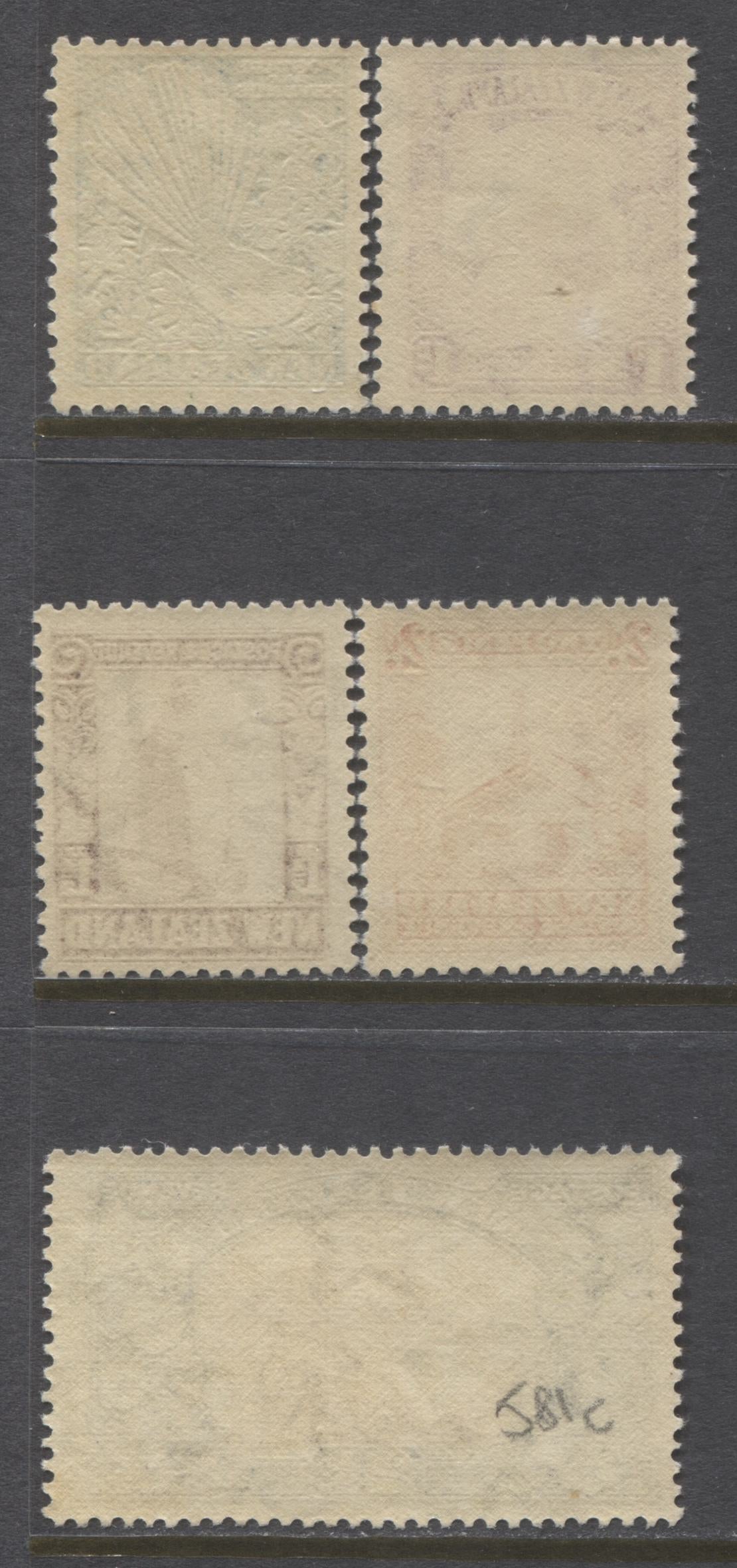 Lot 67 New Zealand SG#577-581 1936-42 Pictorial Issue, A Partial Fine NH and VFNH Set From 1/2d to 2.5d. Mult NZ & Star WMK. P. 14 x 13.5, SG. Cat. 38.30 GBP = $65.88