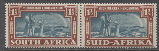 Lot 68 South Africa SG#81, 1938 Voortrekker Commemoration Issue, A VFNH Pair, Perf 15 x 14, Mult Springbok's Head Watermark, SG. Cat. 12 GBP = $20.64