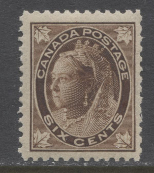 Lot 68 Canada #71 6c Brown Queen Victoria, 1897-1898 Maple Leaf Issue, A Fine OG Single On Vertical Wove Paper