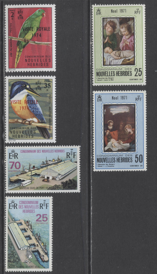 Lot 68 New Hebrides SC#168/2001 1971-1971 Commemoratives, A VFNH Range Of Singles, 2017 Scott Cat. $15.35 USD, Click on Listing to See ALL Pictures