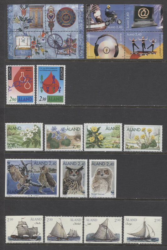 Lot 68 Aland SC#82/155 1994-1999 Commemoratives, A VFNH Range Of Singles & Blocks, 2017 Scott Cat. $28.65 USD, Click on Listing to See ALL Pictures