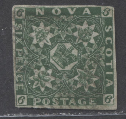 Lot 69 Nova Scotia #5 6d Dark Green Heraldry, 1851-1857 Pence Issue, A Very Good Used Single