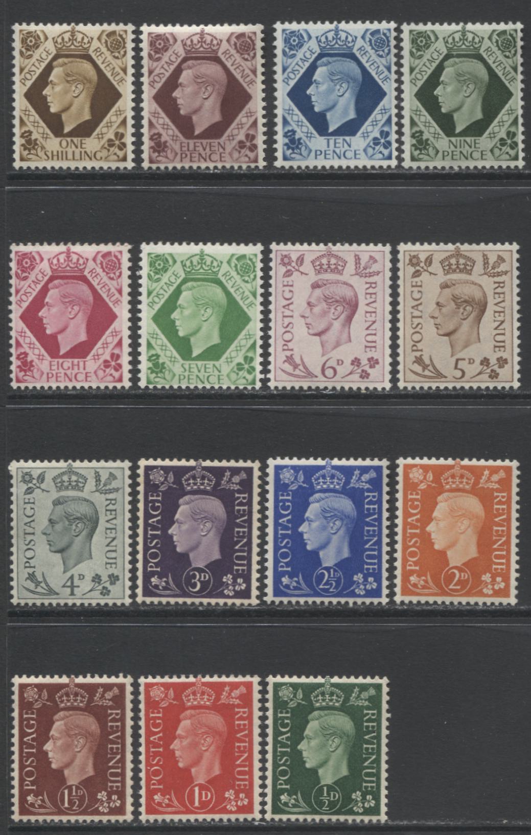 Lot 69 Great Britain SC#238/266 1937-1939 King George VI Definitives, A VFOG/NH Range Of Singles, 2017 Scott Cat. $39.4 USD, Click on Listing to See ALL Pictures