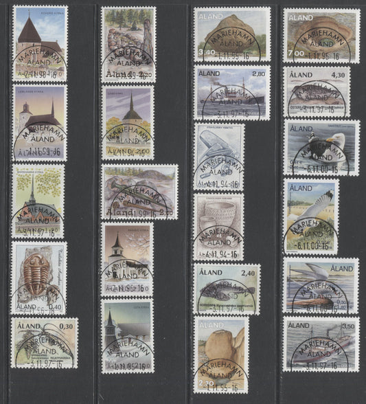 Lot 69 Aland SC#84-105 1994-2000 Definitives, A VF CTO Used Range Of Singles, 2017 Scott Cat. $24.6 USD, Click on Listing to See ALL Pictures