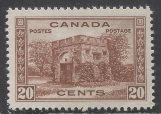 Lot 69 Canada #243 20c Red Brown Fort Garry Gate, 1938 Pictorial Issue, A VFNH Single On Vertical Wove Paper With Light Cream Gum