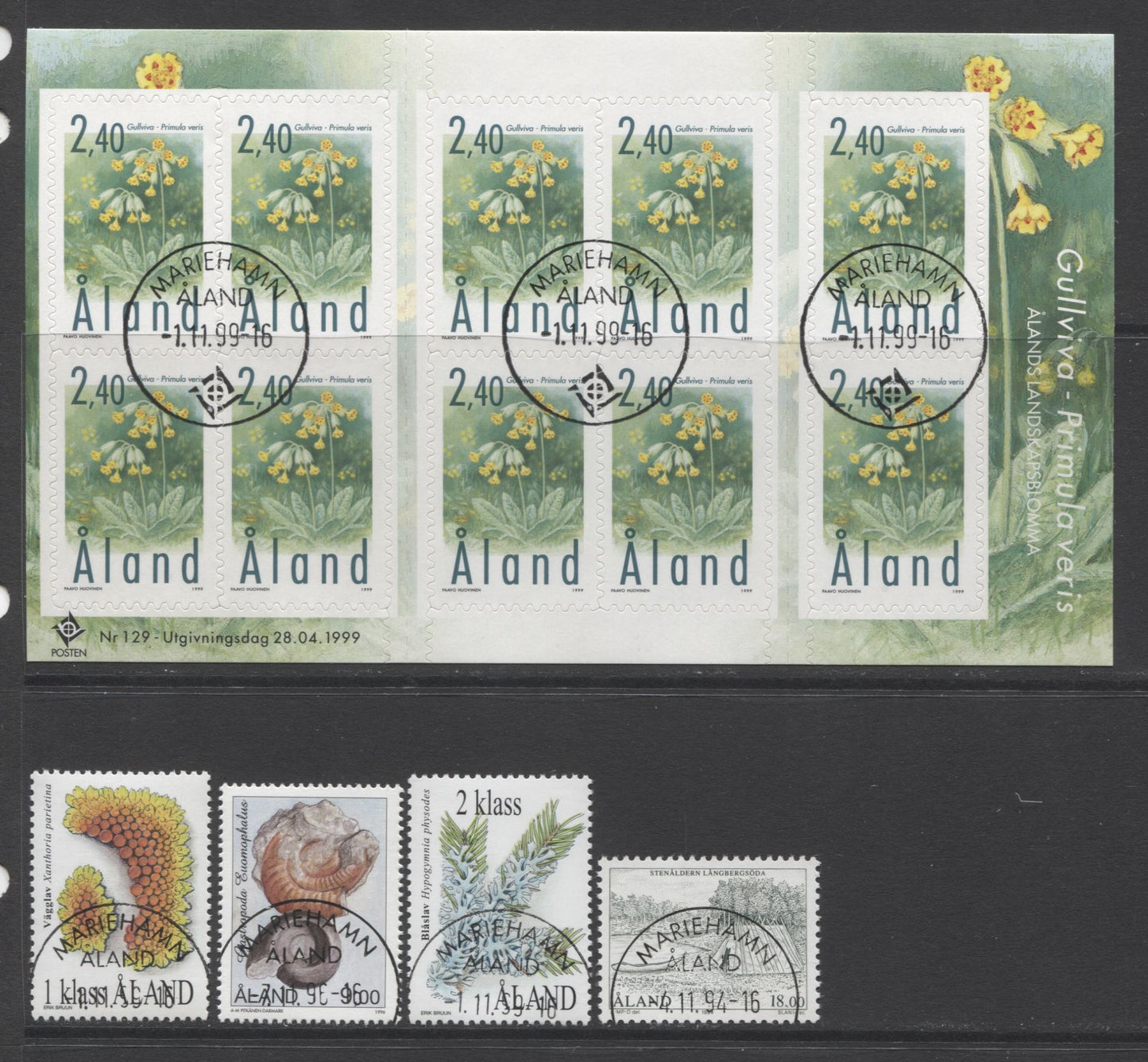 Lot 70 Aland SC#106-108 1994-2000 Definitives, A VF CTO Used Range Of Singles & Sheet, 2017 Scott Cat. $22.8 USD, Click on Listing to See ALL Pictures