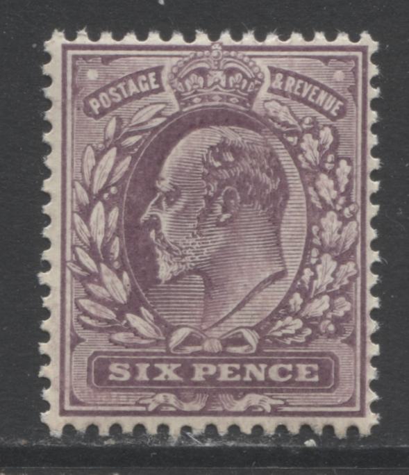 Lot 7 Great Britain SC#135i 6d Dull Purple On Chalky Paper 1902-1910 King Edward VII Keyplate Definitives, A VFNH Example, Click on Listing to See ALL Pictures