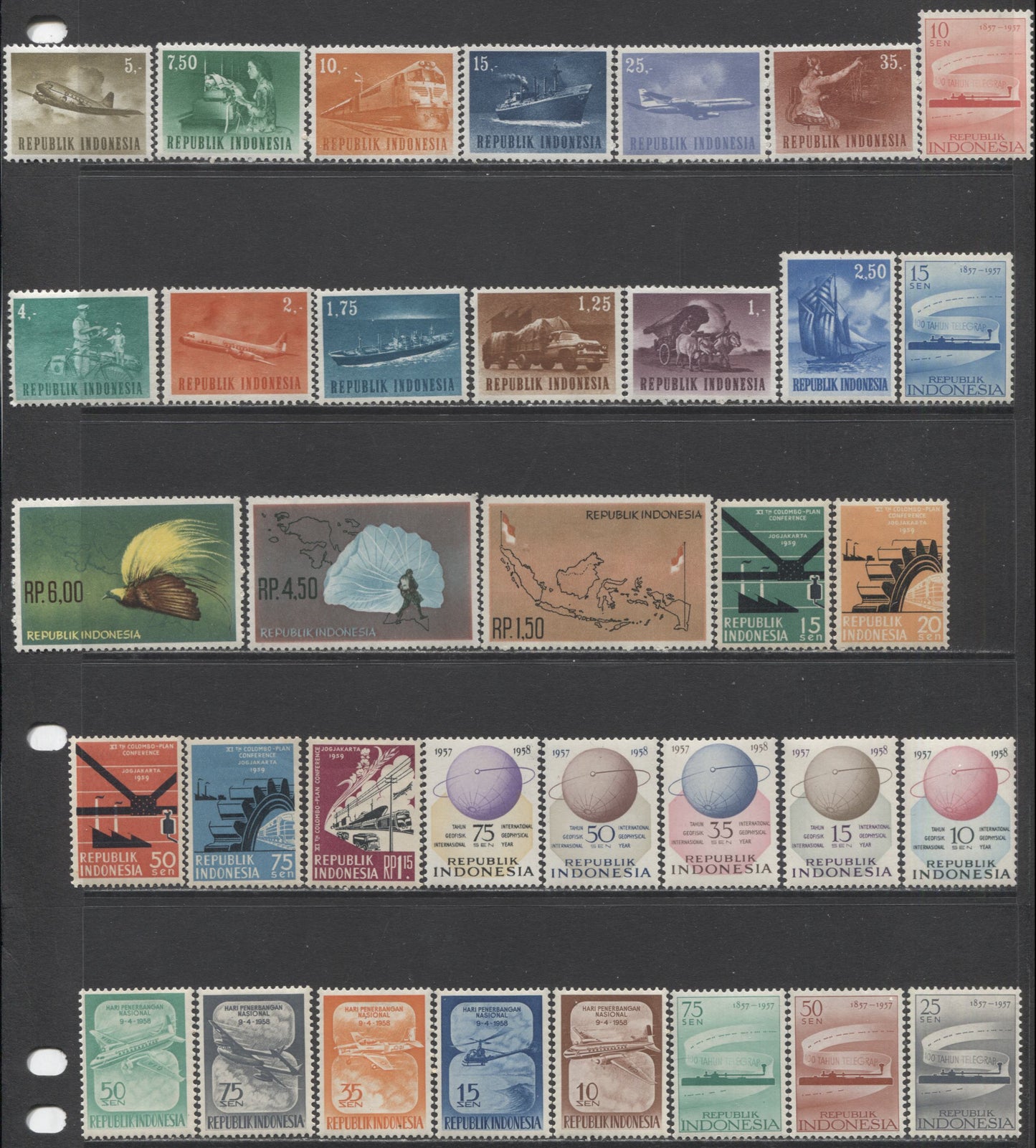 Lot 73 Indonesia SC#436/637 1957-1964 Commemoratives, A VFOG Range Of Singles, 2017 Scott Cat. $15.25 USD, Click on Listing to See ALL Pictures