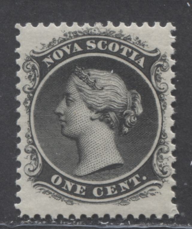 Lot 74 Nova Scotia #8a 1c Black Queen Victoria, 1860-1863 First Cents Issue, A VFNH Single On White Paper, Perf 12 x 11.75