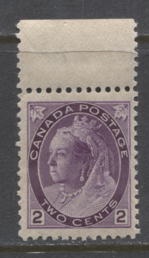 Lot 75 Canada #76 2c Purple Queen Victoria, 1898-1902 Numeral Issue, A VFNH Single On Thin Paper