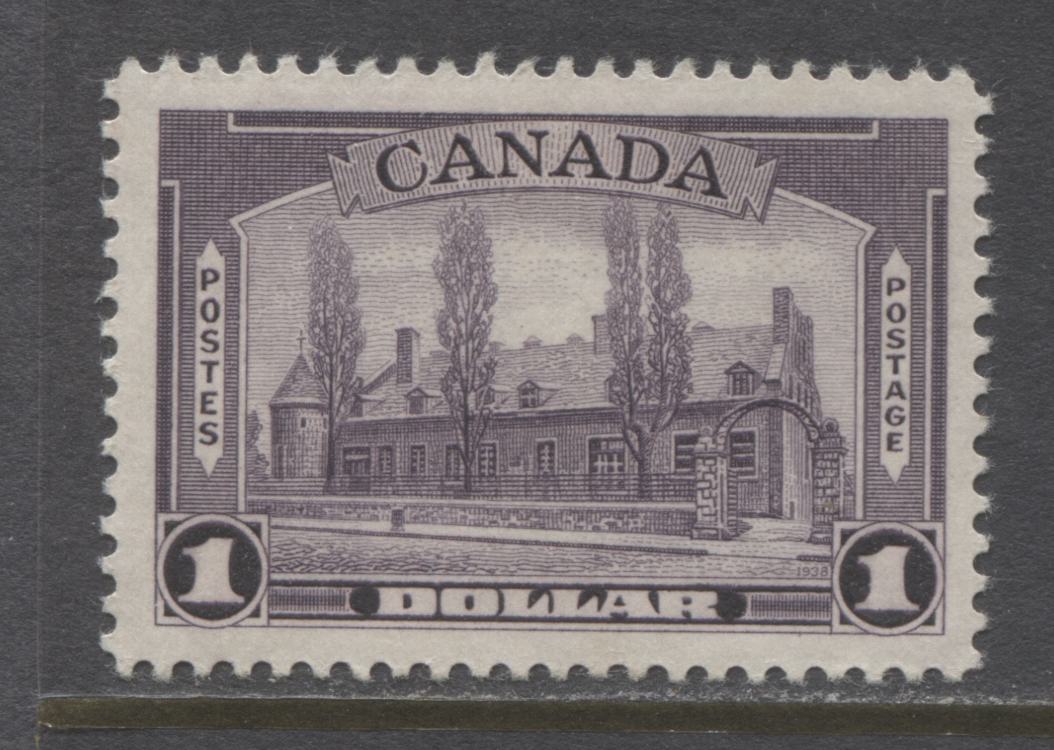 Lot 76 Canada #245i $1 Aniline Violet Chateau De Ramezay, 1938 Pictorial Issue, A VFLH Single On Vertical Wove Paper With Crackly White Gum