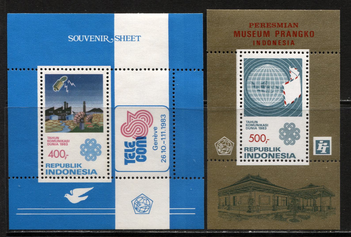 Lot 77 Indonesia SC#1215-1216 1983 Commemoratives, A VFNH Range Of Souvenir Sheets, 2017 Scott Cat. $22 USD, Click on Listing to See ALL Pictures