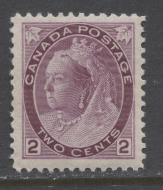 Lot 78B Canada #76ii 2c Reddish Purple Queen Victoria, 1898-1902 Numeral Issue, A VFNH Single On Vertical Wove Paper, Die 1