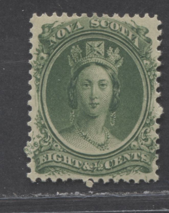 Lot 80 Nova Scotia #11 8.5c Deep Green Queen Victoria, 1860-1863 First Cents Issue, A VFNH Single ON Yellowish Paper, Perf 11.75, Burr Under C & Line Under S of Cents