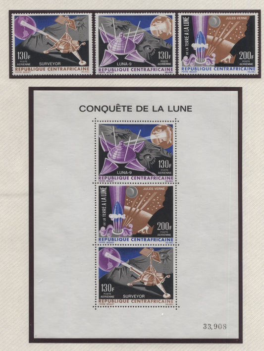 Lot 81 Central African Republic SC#C5/C41 1962-1966 Airmails, A VFNH Range Of Singles & Souvenir Sheet Of 3, 2017 Scott Cat. $28.1 USD, Click on Listing to See ALL Pictures