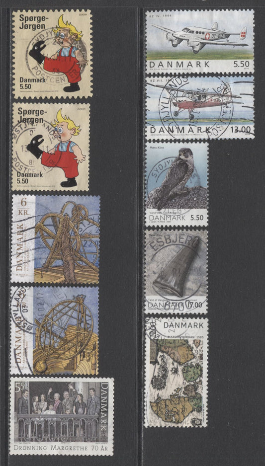 Lot 81 Denmark SC#1365/1577 2006-2012 Commemoratives, A Very Fine Used Range Of Singles, 2017 Scott Cat. $21.85 USD, Click on Listing to See ALL Pictures