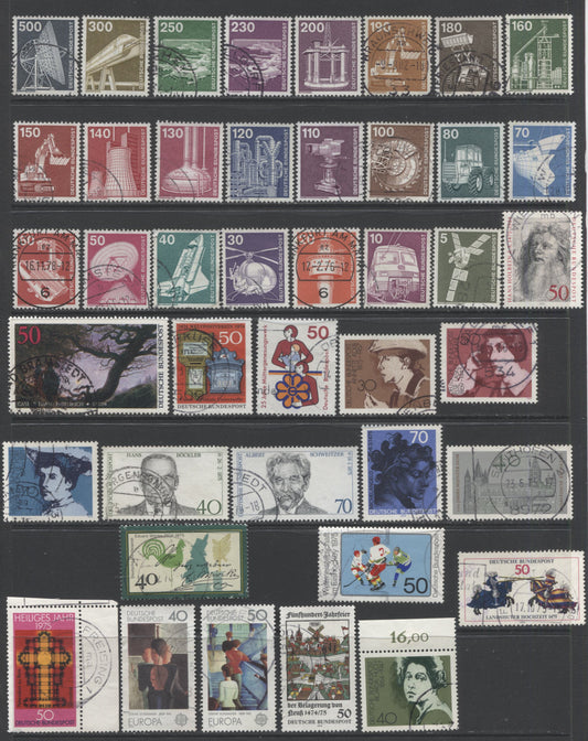Lot 82 Germany SC#1151-1192 1975-1982 Commemoratives & Definitives, A VF Used Range Of Singles, 2017 Scott Cat. $20.35 USD, Click on Listing to See ALL Pictures