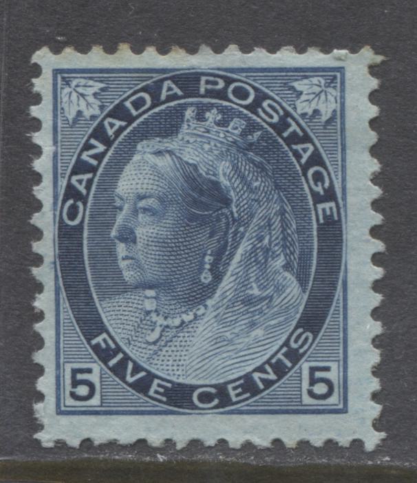 Lot 83 Canada #79 5c Blue Queen Victoria, 1898-1902 Numeral Issue, A Fine Ungummed Single On Horizontal Wove Paper, Dots In A's Of Canada