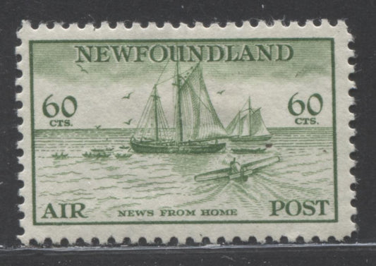 Lot 84 Newfoundland #C16 60c Green News From Home, 1933 Labrador Issue, A VFOG Single
