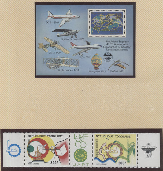 Lot 84 Togo SC#1172/C540a 1984-1985 Commemoratives & Airmails, Plus Imperfs, 14 VFNH Singles & Souvenir Sheets, Click on Listing to See ALL Pictures, 2017 Scott Cat. $20.3 USD