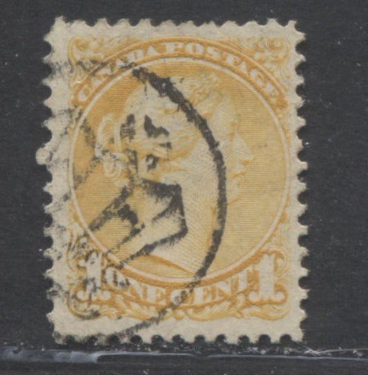Lot 84 Canada #35i 1c Yellow Queen Victoria, 1870-1897 Small Queen Issue, A VF Used Example Montreal, 12.1 x 12.25, Soft Vertical Wove, With Ottawa Crown Cancel