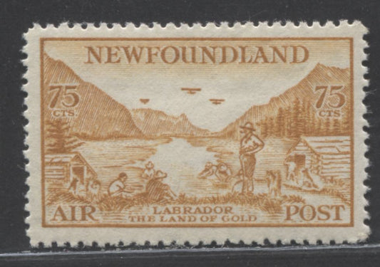 Lot 85 Newfoundland #C17 75c Bistre Labrador, Land Of Gold, 1933 Labrador Issue, A VFOG Single
