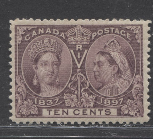 Lot 86 Canada #57 10c  Brown Violet Queen Victoria, 1897 Diamond Jubilee Issue, A VF Part OG Example