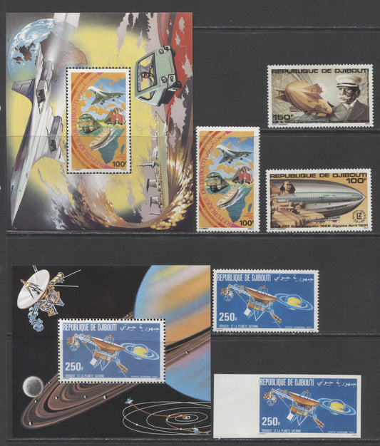 Lot 86 Dijbouti SC#C144-C146 1981 Space Flights Issue, A VFNH Range Of Perf & Imperf Singles & Sheets Of 1, 2017 Scott Cat. $21 USD, Click on Listing to See ALL Pictures