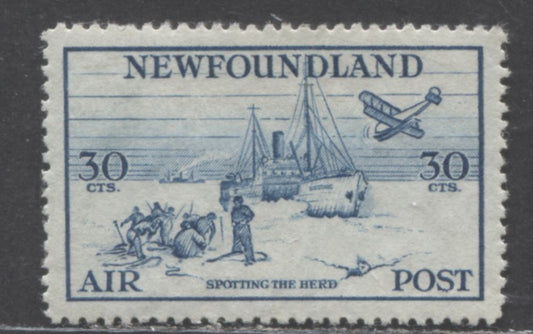Lot 86 Newfoundland #C15 30c Blue Spotting The Herd, 1933 Labrador Airmail Issue, A VFOG Single, Perf 14.25
