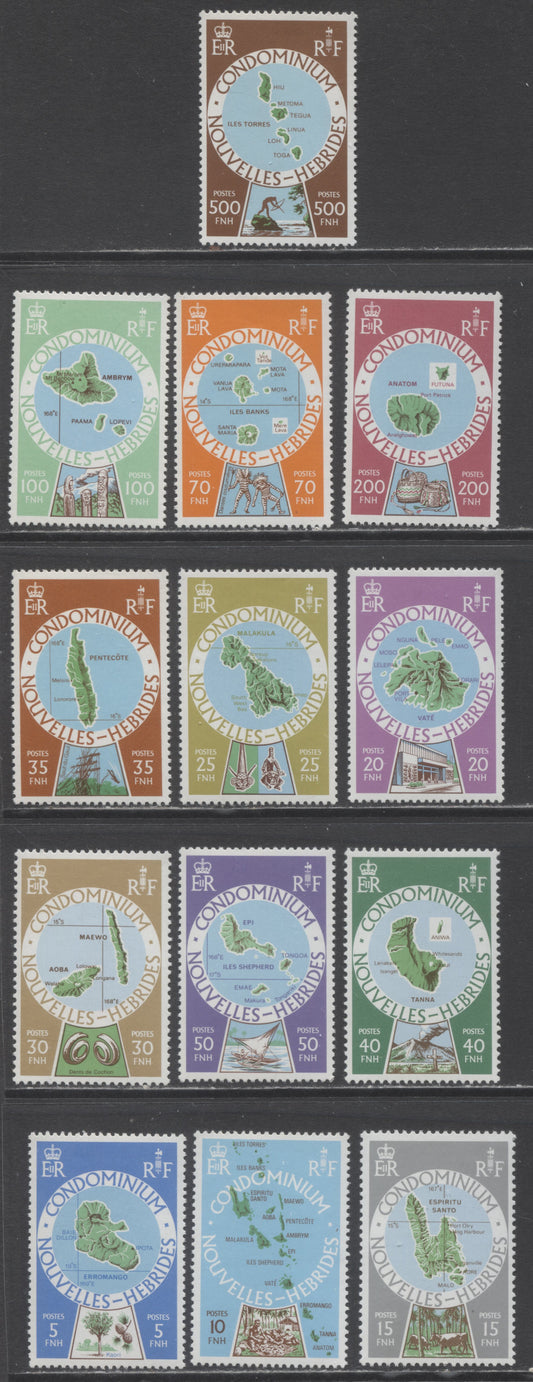Lot 86 New Hebrides SC#258-270 1977-1978 Definitives, A VFNH Range Of Singles, 2017 Scott Cat. $34.1 USD, Click on Listing to See ALL Pictures