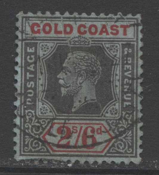 Lot 87 Gold Coast SC#77a 2/6 Black And Carmine 1913-1921 King George V Multiple Crown CA Imperium Keyplates, A Very Good Used Example, Click on Listing to See ALL Pictures