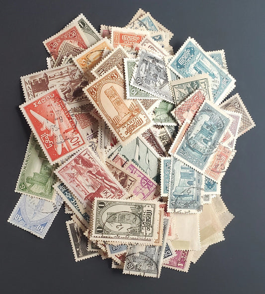 Lot 87 French Morocco 1923-1955 Commemoratives & Definitives, A F/VF Mint & Used Range Of Singles, Estimated 2017 Scott Cat. $69 USD, Click on Listing to See ALL Pictures