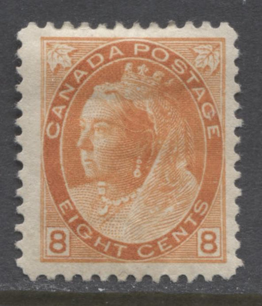 Lot 87 Canada #82 8c Orange Queen Victoria, 1898-1902 Numeral Issue, A Fine OG Single On Vertical Wove Paper