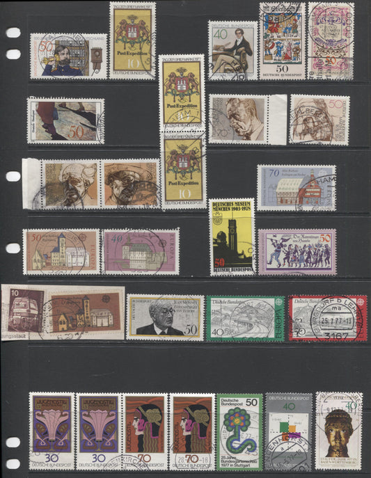 Lot 87 Germany SC#1243a-1273 1977-1978 Commemoratives, A VF Used Range Of Singles and Pairs, 2017 Scott Cat. $14.45 USD, Click on Listing to See ALL Pictures