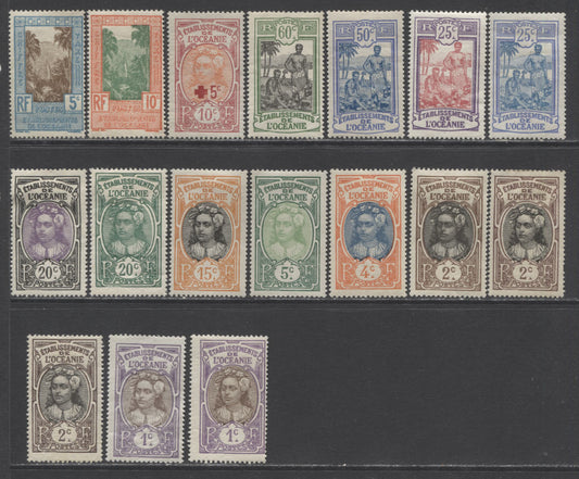 Lot 88 French Polynesia SC#21/J11 1913-1930 Definitives, Semi Postals & Postage Dues, A F/VFOG Range Of Singles, 2017 Scott Cat. $17.9 USD, Click on Listing to See ALL Pictures