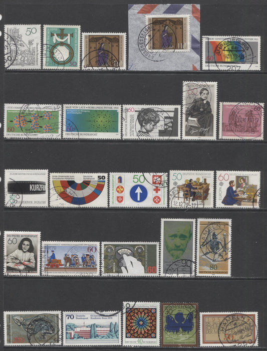Lot 88 Germany SC#1274-1302 1978-1979 Commemoratives, A VF Used Range Of Singles, Strip Of 3 & Block Of 4, 2017 Scott Cat. $19.3 USD, Click on Listing to See ALL Pictures