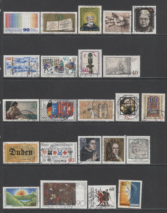 Lot 89 Germany SC#1239/1340 1977-1980 Commemoratives & Definitives, A VF Used Range Of Sheet & Booklet Singles, 2017 Scott Cat. $14.95 USD, Click on Listing to See ALL Pictures
