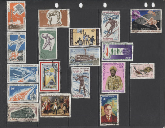 Lot 89 Central African Republic SC#C13/C322 1963-1983 Air Mail & Semi-Postal Issues, A VF Used & CTO Range Of Singles, 2017 Scott Cat. $47.55 USD, Click on Listing to See ALL Pictures