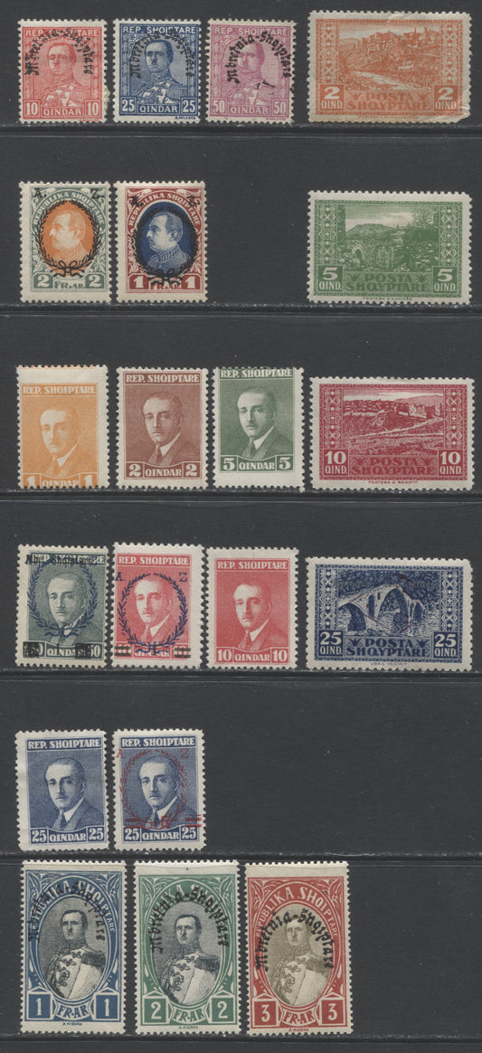 Lot 90 Albania SC#147/236 1923-1928 Commemoratives, A VFOG Range Of Singles, 2017 Scott Cat. $21.05 USD, Click on Listing to See ALL Pictures