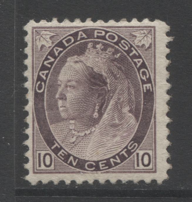 Lot 90 Canada #83i 10c Deep Brown Violet Queen Victoria, 1898-1902 Numeral Issue, A Fine Regummed Single On Horizontal Wove Paper