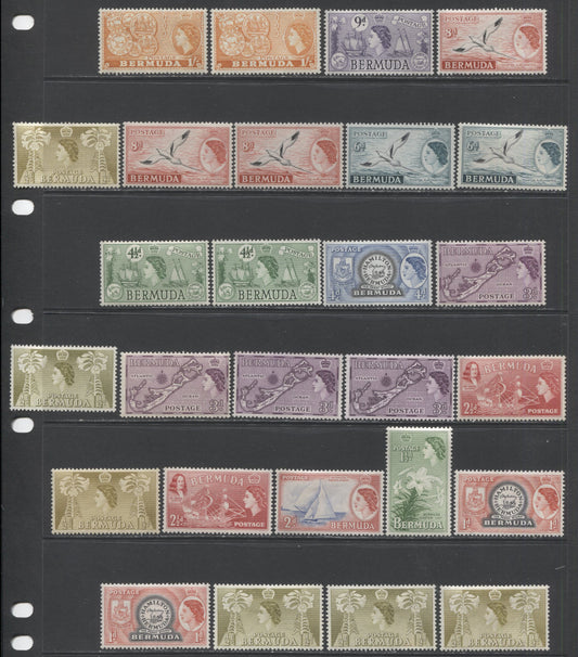 Lot 90 Bermuda SC#143-155 1953-1962 Queen Elizabeth II Pictorial Definitives to 1/-, A VFOG and VFNH Range Of Singles, 2017 Scott Cat. $40.7 USD, Click on Listing to See ALL Pictures