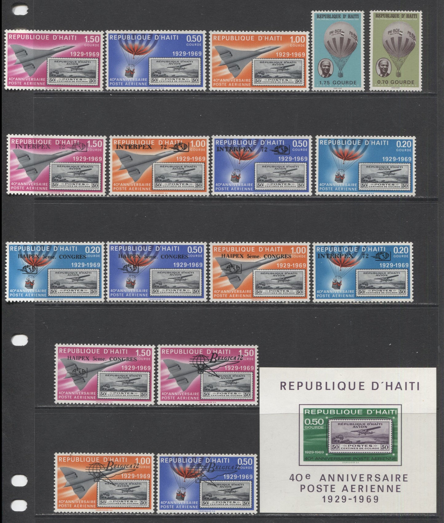 Lot 9 Haiti SC#C317/C386 1968-1972 Air Mails, A VFNH Range Of Singles & Imperf Souvenir Sheetlet, 2017 Scott Cat. $19.35 USD, Click on Listing to See ALL Pictures