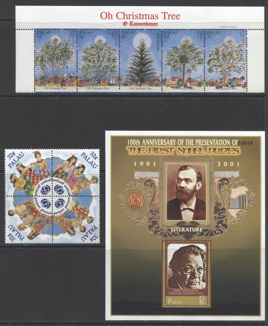 Lot 9 Palau SC#387/629 1996-2001 Commemoratives, A VFNH Range Of Souvenir Sheets, Blocks and Strip of 5, 2017 Scott Cat. $20.5 USD, Click on Listing to See ALL Pictures