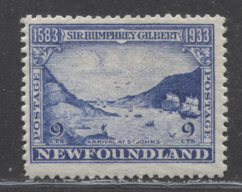 Lot 91 Newfoundland #219b 9c Ultramarine Fleet Arriving In St. Johns, 1933 Sir Humphrey Gilbert Issue, A FOG Single