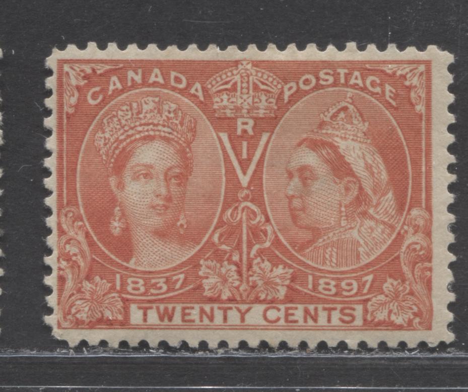 Lot 91 Canada #59 20c  Vermilion Queen Victoria, 1897 Diamond Jubilee Issue, A Fine OG Example